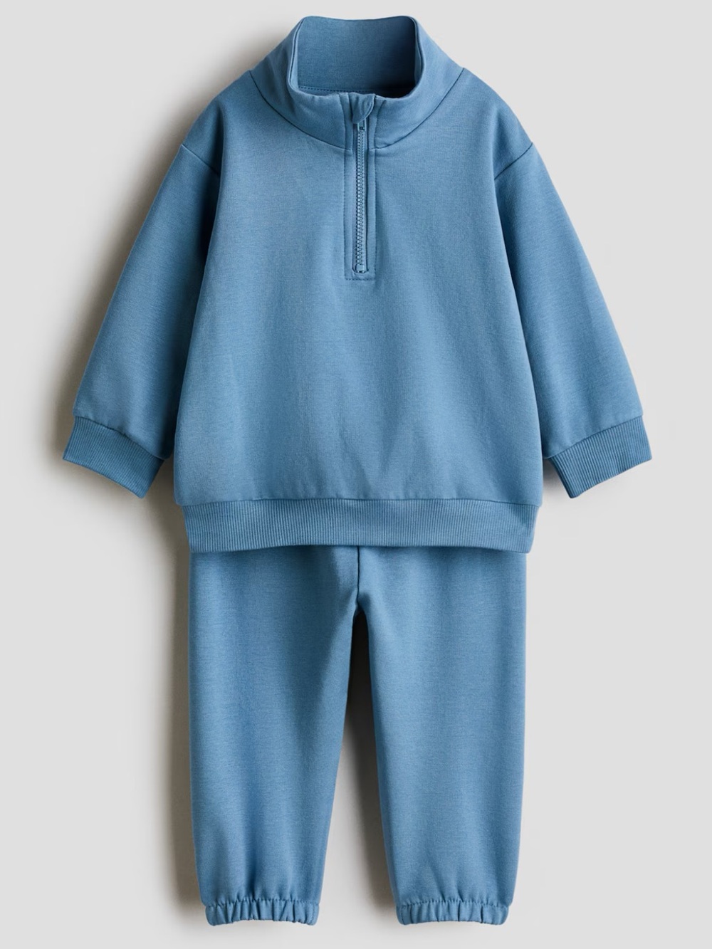 H&M Children's Half-Zip Sweatshirt & Jogger Set - Dusty Blue